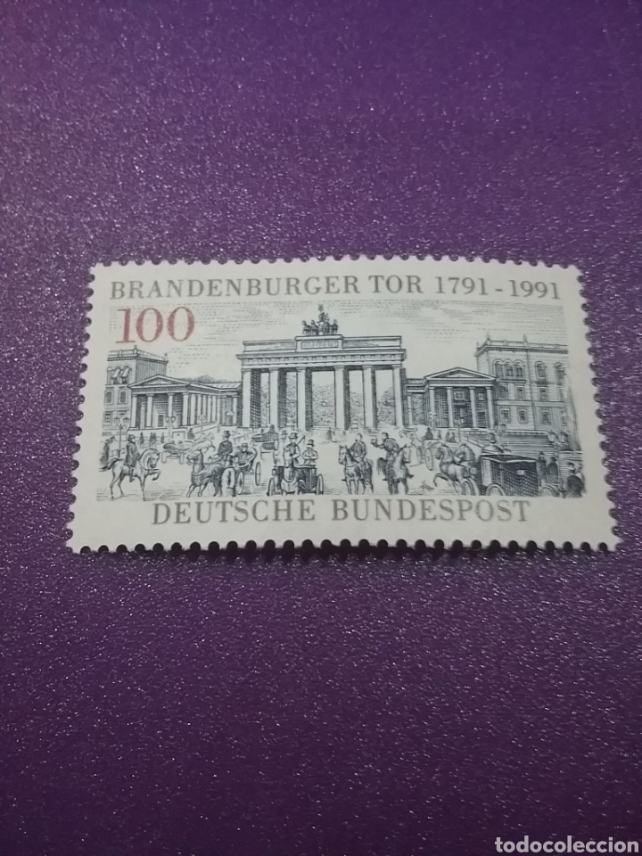 Briefmarken: Sello Alemania R Federal nuevos/1991/2cent/puerta/Branderburgo/arte/carruajes/arquitectura/caballo/t