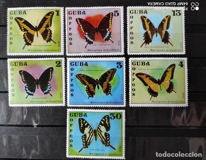 Sellos: CUBA- 1972 MARIPOSAS - YVERT 1605/11- SERIE NUEVA SIN SE&Ntilde;AL DE CHARNELA