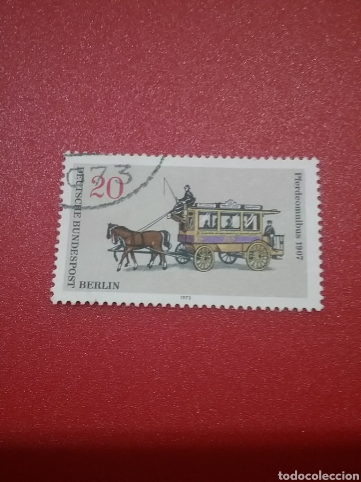 Briefmarken: Sellos Alemania, Berlin mtdos/1973/trasnporte/trolebus/autob&uacute;s/doble/altura/tranvia/coche/caballo