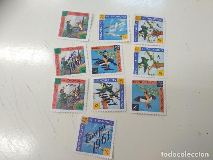Briefmarken: LOTE DE 10 SELLOS, DE AVES, PAJAROS, PRINCIPALITY OF THOMOND. STAMPS. CON CHARNELA