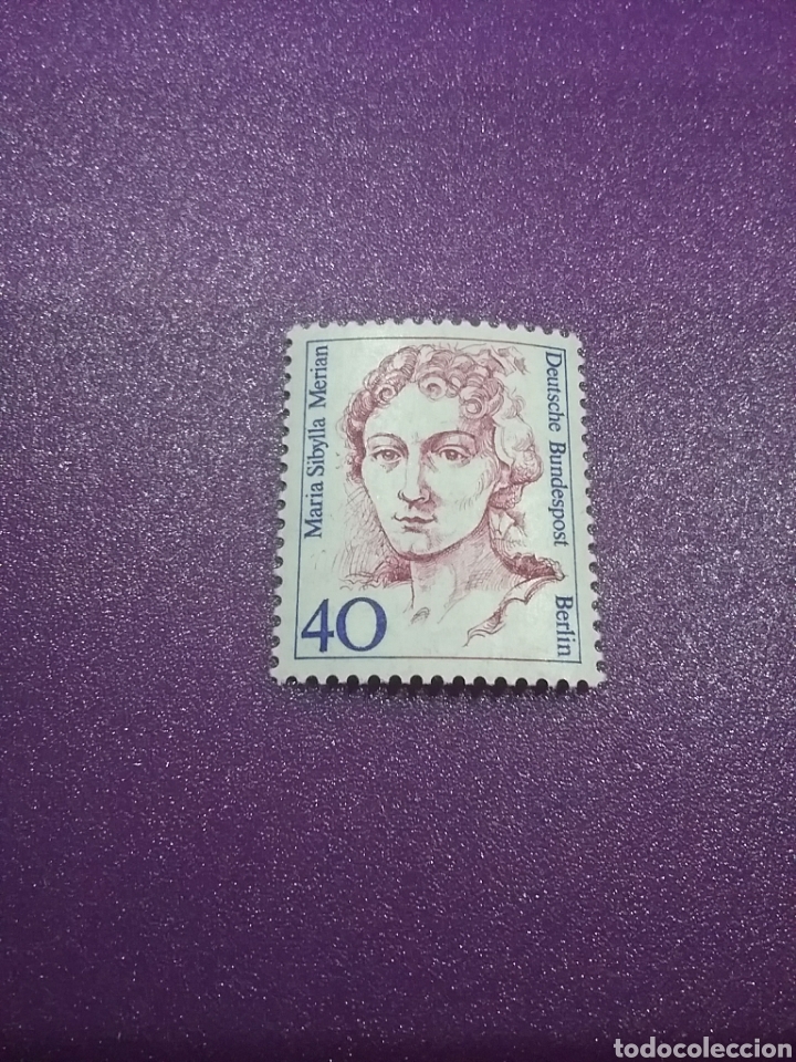 Timbres: Sello Alemania, Berlin nuevo/1987/mujere/famosa/M.S.Merian/entomologa/insectos/descrubridora/cientif