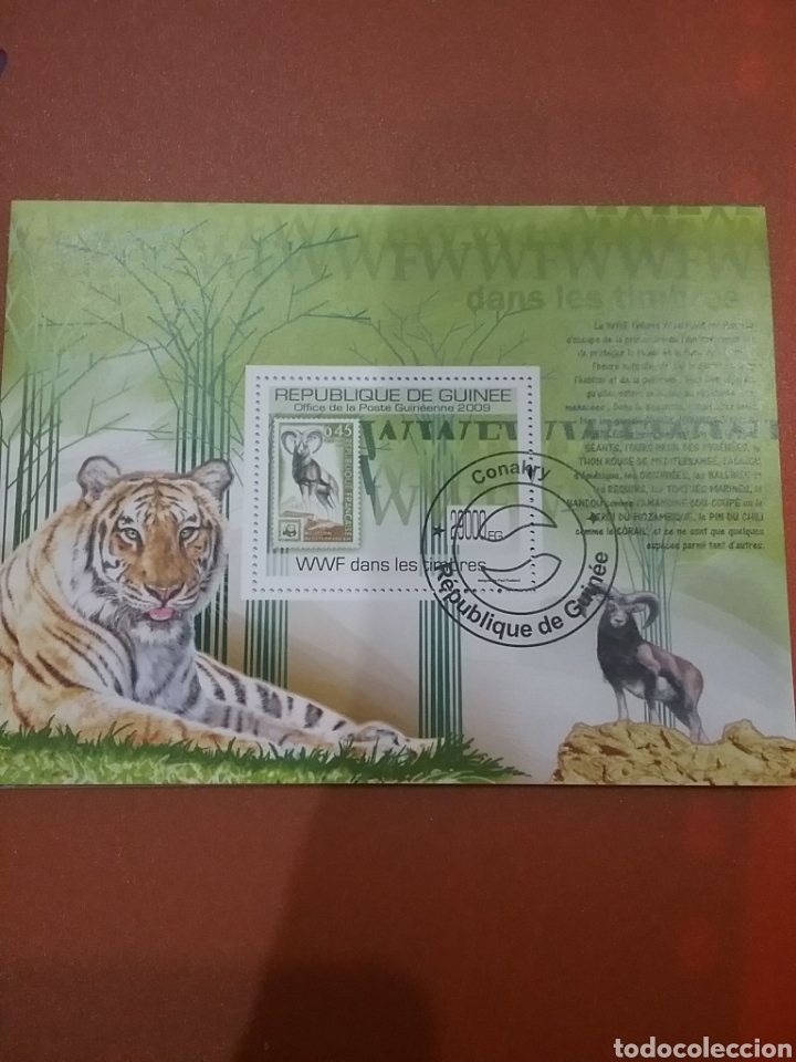 Selos: HB R. Guinea mtdo/2009/fauna/WWF/tigre/leon/cabra/sello/sobre/naturaleza/fauna/flora/naturaleza/mouf