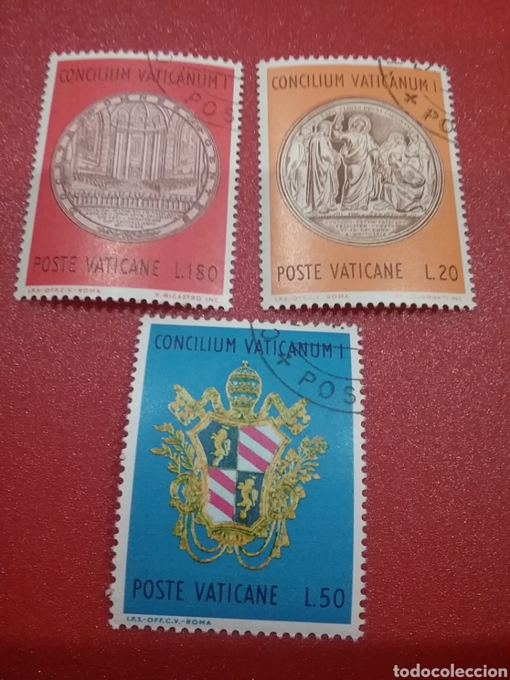 Sellos: Sello Ciudad Vaticano mtdos/1970/Escudo/armas/Basilica/Arquitectura/Pio/IX/Medalla/religion/leon/her