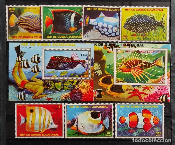 Timbres: G. ECUATORIAL-PECES EXOTICOS- MICHEL 1469/75 S/S DENTADOB 312 Y S/S NO DENT. B 313