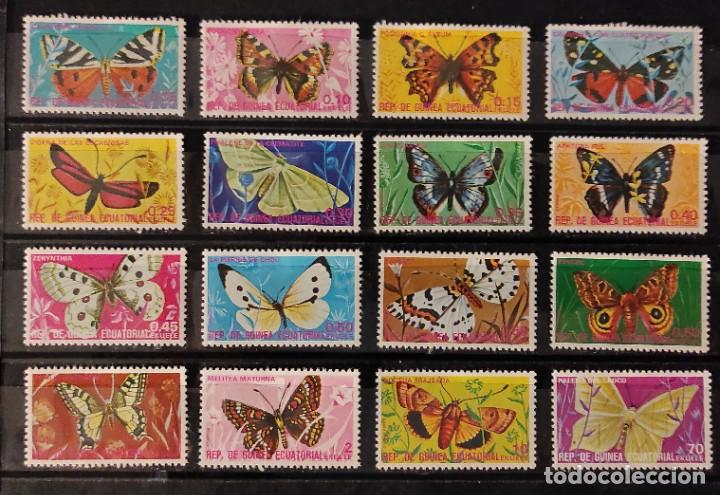 Sellos: G. ECUATORIAL-MARIPOSAS- M. 7367/51Kb- serie 16 v- nuevos sin se&ntilde;al de charnela