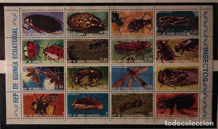 Sellos: G. ECUATORIAL- Insectos. MICHEL 1370/85-BLOQUE DE 16 VALORES NUEVOS SIN SE&Ntilde;AL DE CHARNELA
