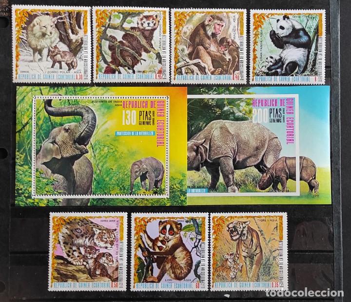 Timbres: G.ECUATORIAL-PROTECCI&Oacute;N DE LA NATURALEZA-ANIMALES DE ASIA MICHEL 938/44 B238 Y B238