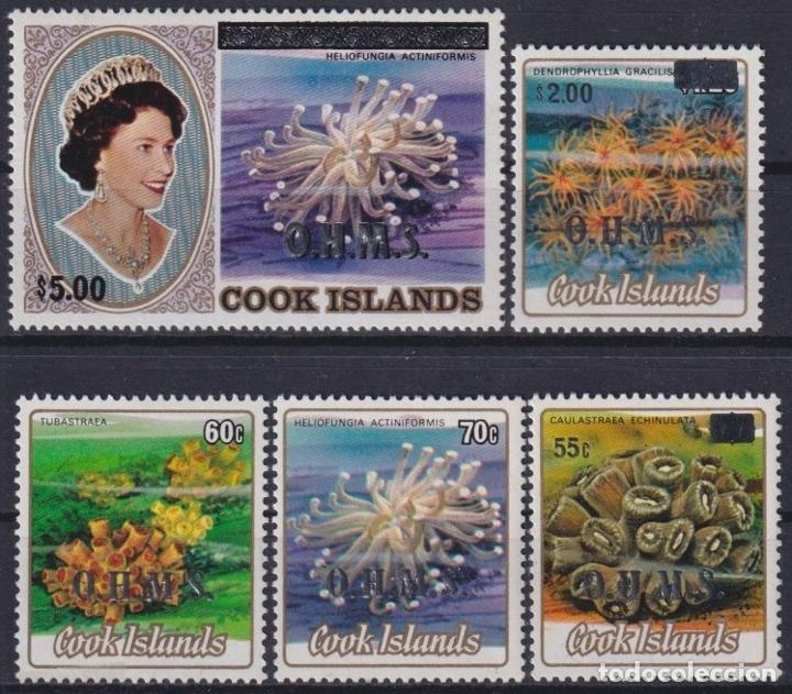 Timbres: F-EX26700 COOK IS MNH 1974 OHMS SURCHARGE SEA MARINE WILDLIFE REEF CORAL ANEMONE