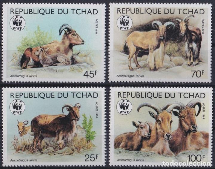 Timbres: F-EX25684 TCHAD CHAD MNH 1988 WWF ENDANGERED WILDLIFE CABRAS DEER.