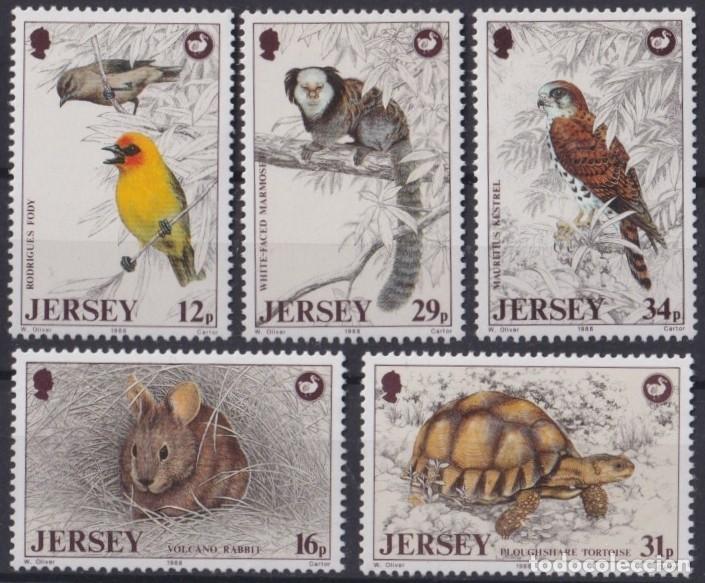 Briefmarken: F-EX25623 JERSEY UK ENGLAND MNH 1988 TURTLE VOLCANO RABBIT BIRD MARMOSET OWL.