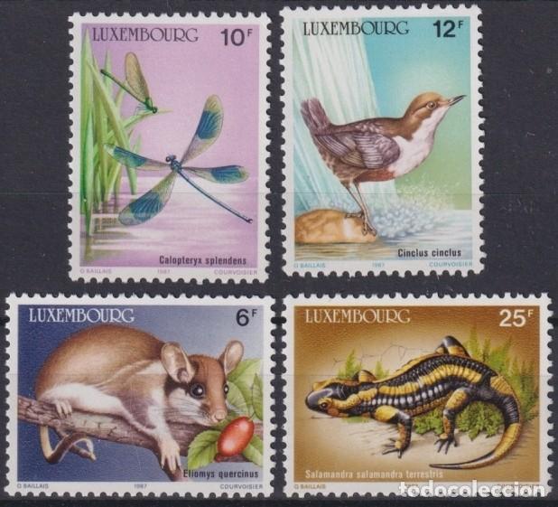 Briefmarken: F-EX25256 LUXEMBURG MNH 1989 ENDANGERED FAUNA BIRD DRAGONFLY LIZARD