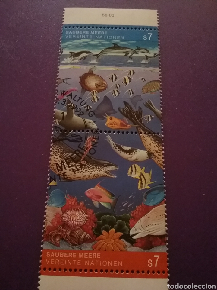 Briefmarken: Sello Naciones Unidas (Viena) nuevos/1992/limpieza/oceanos/naturaleza/vida/fanua/marina/peces/coral/