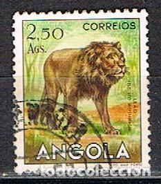 Sellos: Angola 391, Le&oacute;n, usado - Foto 1