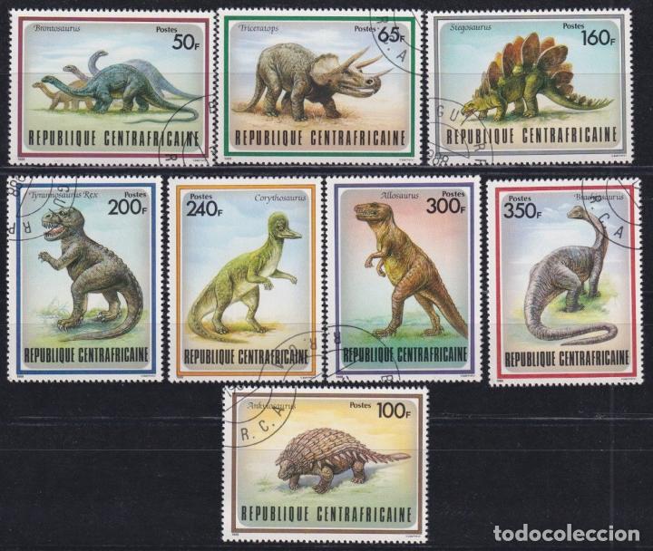 Sellos: F-EX27030 CENTRAL AFRICA REP USED 1988 PREHISTORIC DINOSAUR.