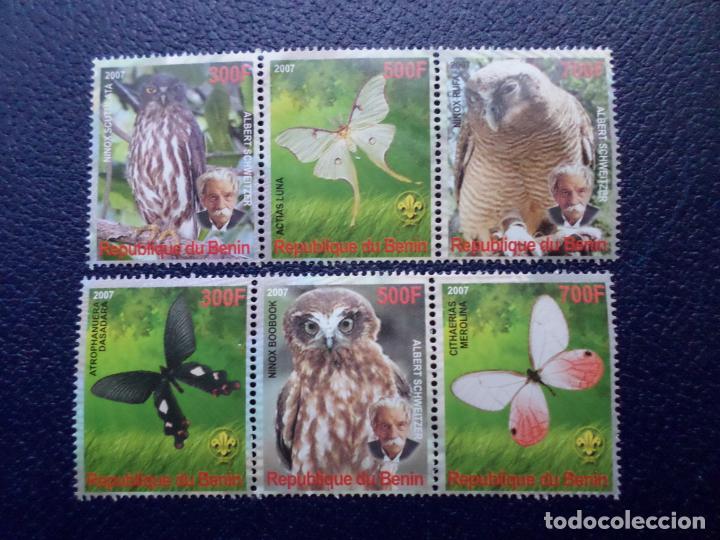 Briefmarken: .benin, 2007, aves y mariposas