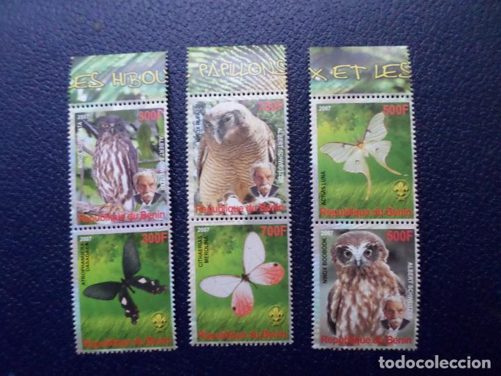 Briefmarken: .benin, 2007, aves y mariposas