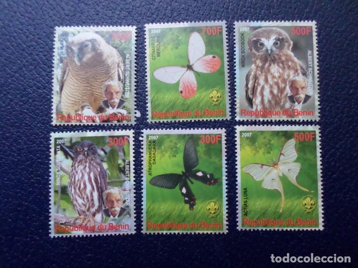 Briefmarken: .benin, 2007, aves y mariposas