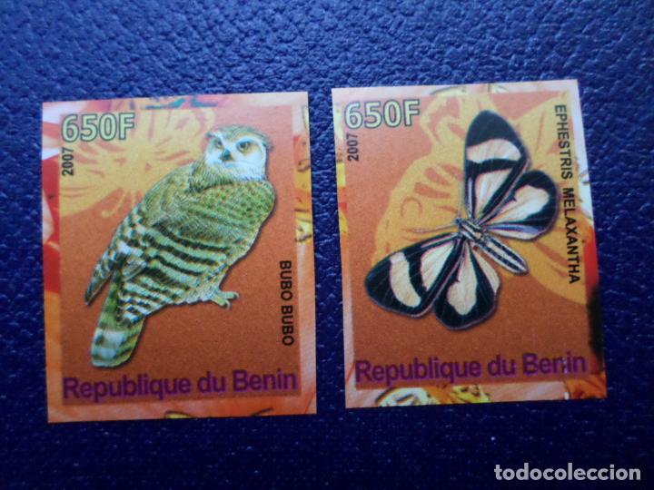 Briefmarken: .benin, 2007, buho y mariposa