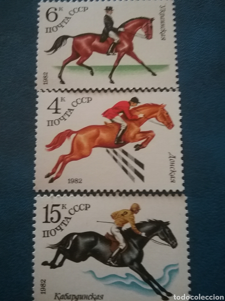 Briefmarken: Sello Rusia (URSS.CCCP) nuevo/1982/crianza/caballos/sovieticos/hipica/yegua/equinos/mamiferos/deport