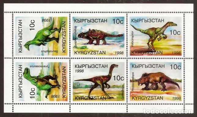 Timbres: KYRGYZSTAN (KUIRGUIZSTAN). 1998. 6 valores ***. Animales prehistoricos.
