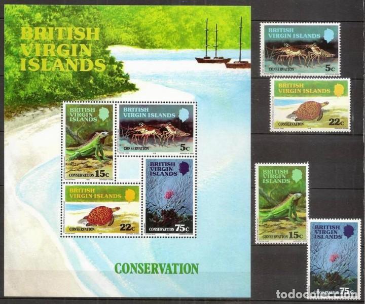 Selos: Islas Virgenes Britanicas ( British Virgin Islands). 1979. Conservacion de fauna. 4 valores + HB ***
