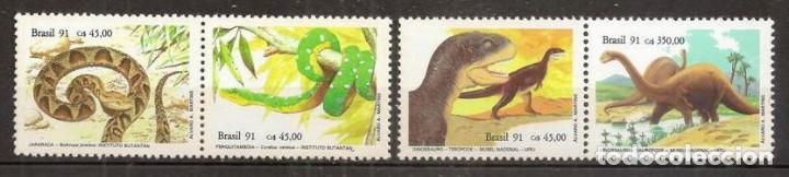 Selos: BRASIL (BRAZIL). Yvert 2019/2022 ***. Reptiles & prehistoricos.