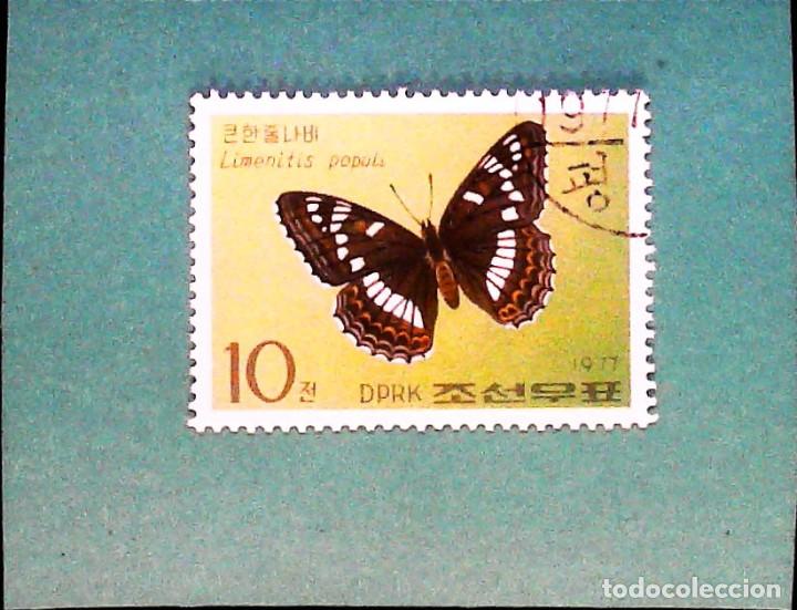 Sellos: Francobollo Usato Corea tematica Farfalle - mariposas - Foto 1