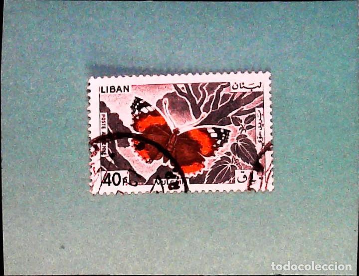 Sellos: Francobollo Usato Benin tematica Libano - mariposas - Foto 1