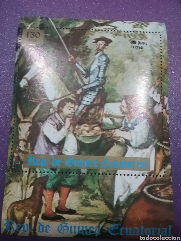 Selos: HB G. Ecuatorial nueva/1975/Don/Quijote/arte/literatura/historias/camida/arte/caballo/arbol/flora/na
