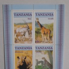 Sellos: FAUNA AFRICANA HOJA BLOQUE DE SELLOS NUEVOS DE TANZANIA. Lote 311043103