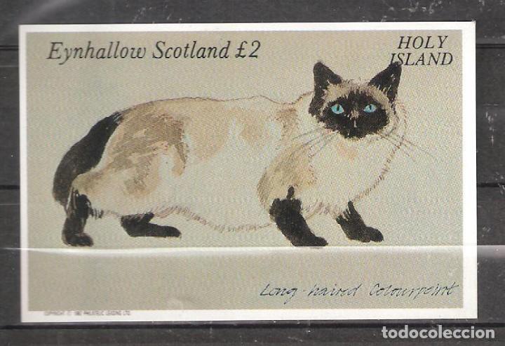 Sellos: EYNHALLOW Hojita** con un gato siam&eacute;s