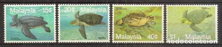 Selos: MALASIA (MALAYSIA). 1990. Yvert 455/458 ***. Tortugas.