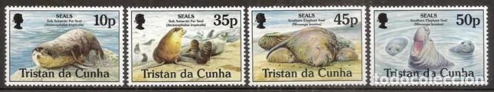 Selos: TRISTAN DA CUHHA. 1995. Yvert 560/563 ***. Fauna, focas.