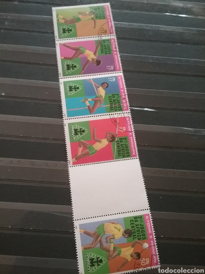 Timbres: Sello Tome y Principe mtdo/1981/juegos/deporte/centroafrica/salto/campeonato/copa/disco/voleibol/mam