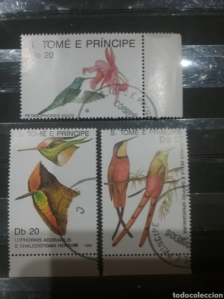 Timbres: Sello Tome y Principe mtdo/1989/colibri/ave/pajaro/cometa/adorable/anais/fauna/flora/naturaleza