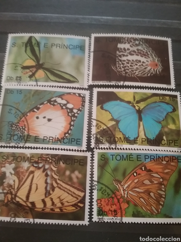 Timbres: Sello Tome y Principe mtdo/1990/maripisas/animales/insectos/polillas/fauna/naturaleza/flora/flores