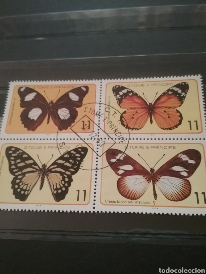 Timbres: Sello Tome y Principe mtdo/1979/mariposa/polilla/insecto/animales/fauna/10% del gasto - regalo sello