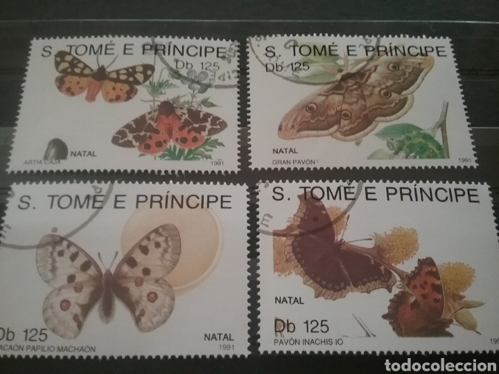 Timbres: Sello Tome y Principe mtdo/1991/mariposa/polilla/insecto/animales/fauna/
