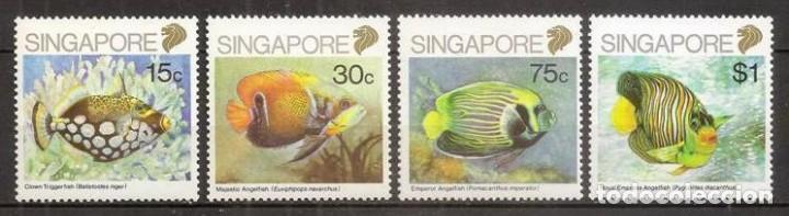 Selos: SINGAPUR (SINGAPORE). 1989. Yvert 558/561 ***. Peces.
