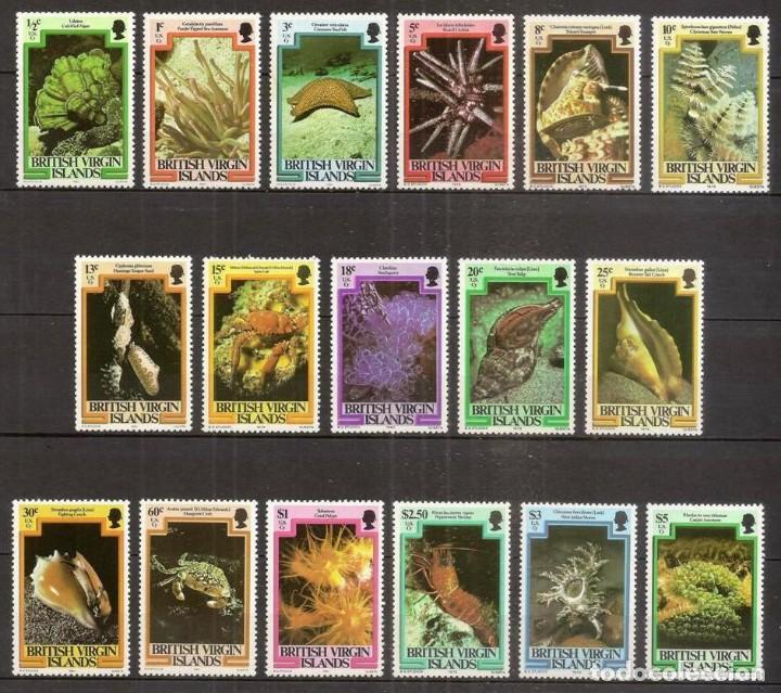 Selos: Islas Virgenes Britanicas ( British Virgin Islands). 1979-1980. Yvert 371/387 ***. Fauna marina.