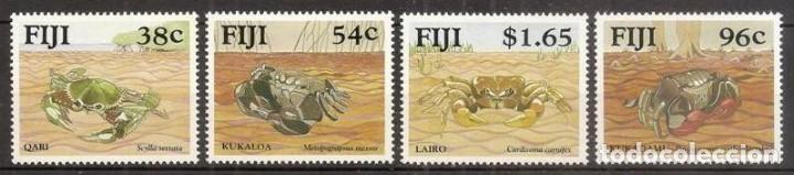Selos: FIJI (FIYI). 1991. Yvert 650/653 ***. Fauna marina, cangrejos.