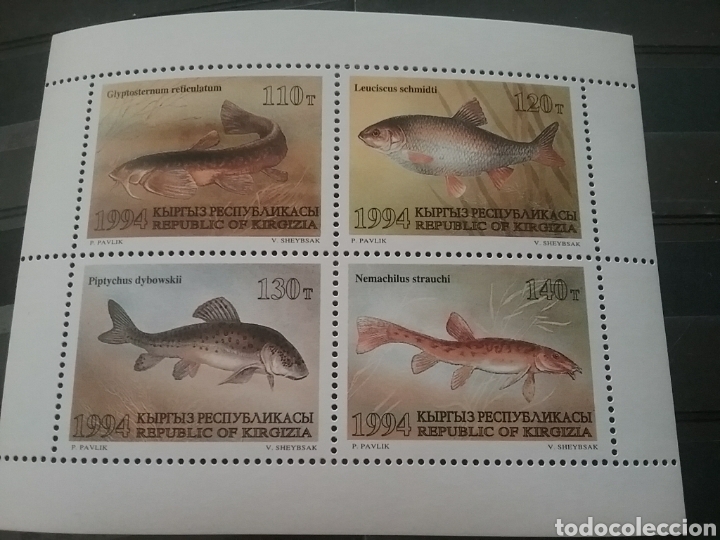 Sellos: HB Kirquistan nuevos/1994/peces/pescado/vida/fauna/marina/rio/perca/albur/gato/osman/naturaleza