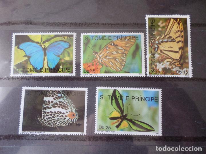 Timbres: +santo tomas y principe, 1990, mariposas