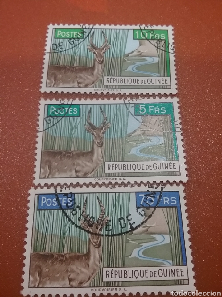 Selos: Sello R. Guinea mtdos(3 de 6v)/1961/antilope/ciervo/cabra/redunca/redunca/animales/fauna/proteccion