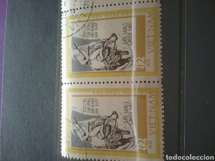 Briefmarken: Sello Vietnam Norte mtdo(1 de 4v)/1968/produccion/lucha/buhey/animales/ganaderia/agricultura/campesi