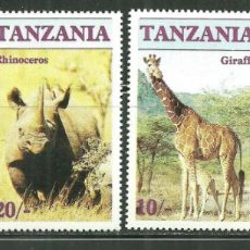 Sellos: TANZANIA 1986 IVERT 285/8 *** FAUNA - ANIMALES EN PELIGRO DE EXTINCIÓN