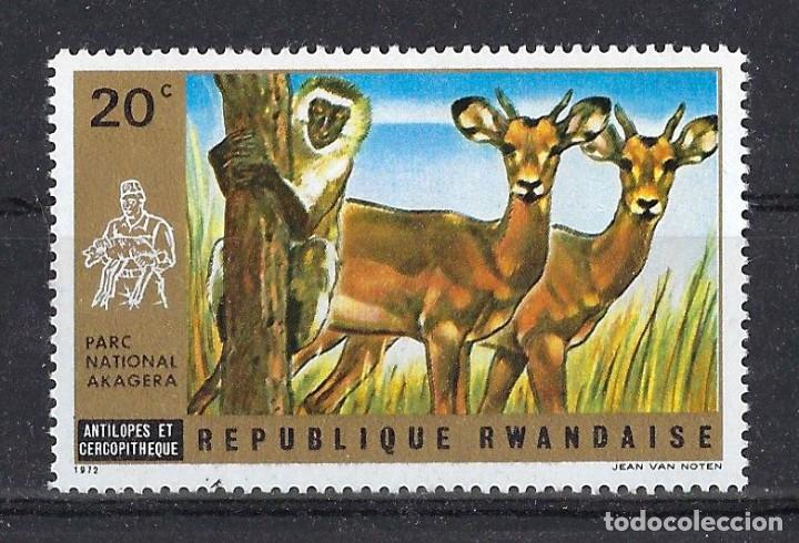 Sellos: 1972 REP&Uacute;BLICA DE RUANDA - YVERT 455 FAUNA, ANIMALES, ANT&Iacute;LOPES - MNH** Nuevo sin fijasellos