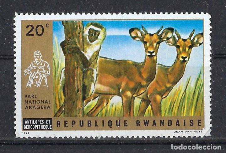 Sellos: 1972 REP&Uacute;BLICA DE RUANDA - YVERT 455 FAUNA, ANIMALES, ANT&Iacute;LOPES - MNH** Nuevo sin fijasellos