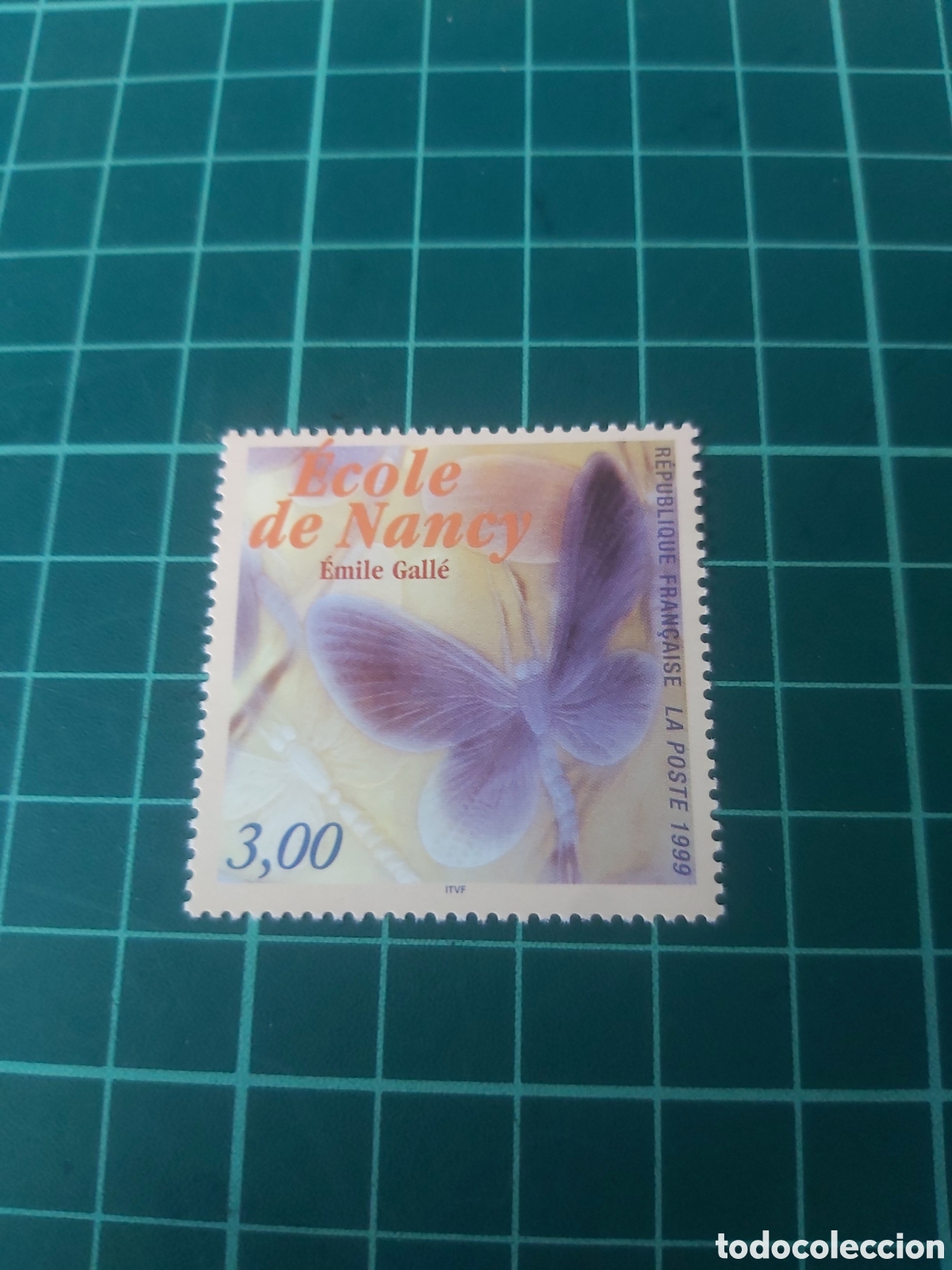 Sellos: Escuela Nancy Fauna mariposas Emilio gaile arte cristal 19990 Rep&uacute;blica Francesa serie completa ***