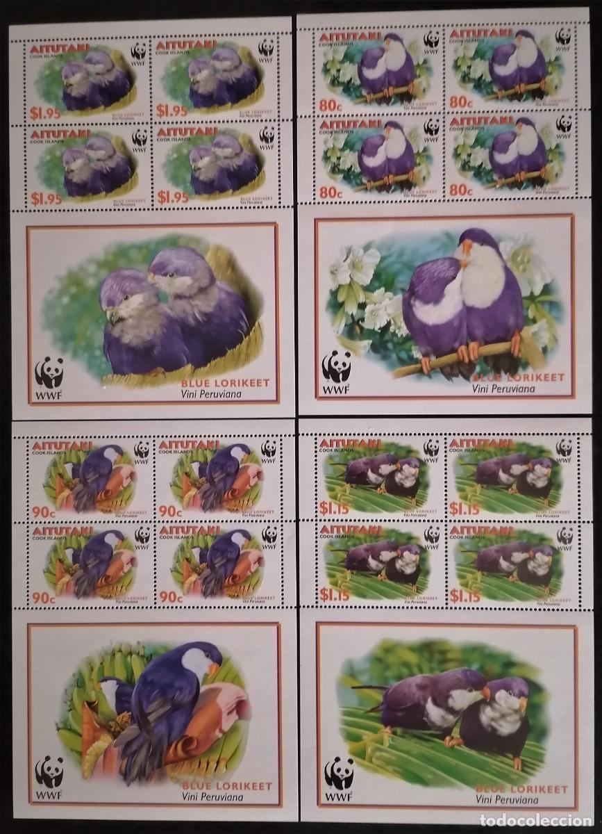 Sellos: AITUTAKI 2002 - 4 HB LOROS - Foto 1